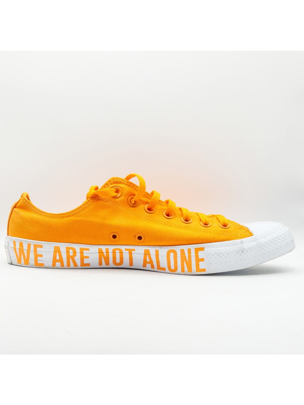 Converse Sneakers Size 10.5M 12.5W Orange Low Top Space Graphic Retro
